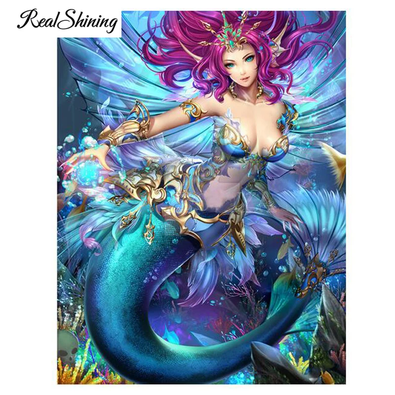 

5D DIY Diamond Painting Mermaid Princess Full Drill Square Round Diamond Mosaic Diamond Embroidery Picture Of Rhinestone FS5964