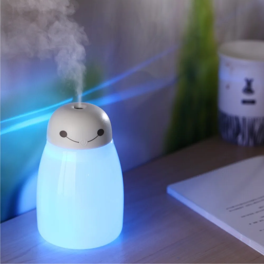

Explosion models small white usb humidifier Creative night light humidification water meter Mini home aromatherapy air purifier