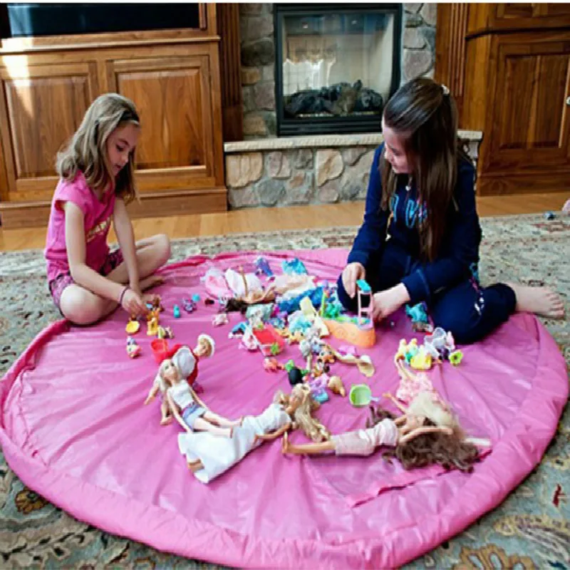 Популярный портативный водонепроницаемый детский игровой коврик для малышей, большие сумки для хранения, органайзер для игрушек, одеяло, коробки для ковров, уличные коврики, игрушки