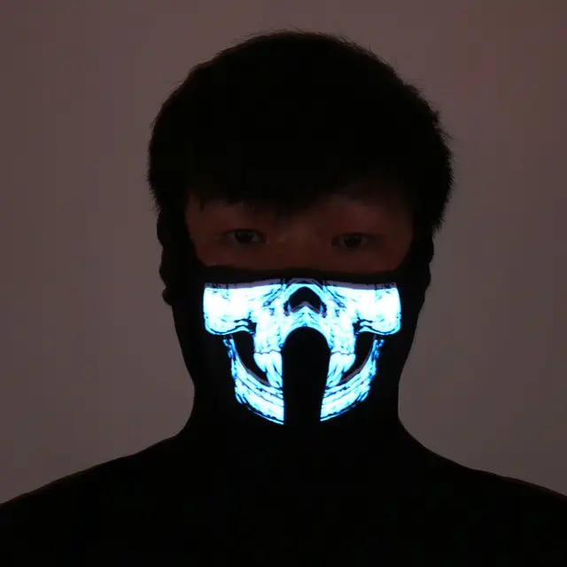 Face Mask New LED Rave Party Face Mask Equalizer Flashing By Music