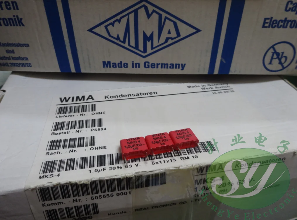 

2020 hot sale 10pcs/20pcs WIMA MKS4 1.0uF/63V 1uF 1u0 105 new film capacitor 10MM Audio capacitor free shipping