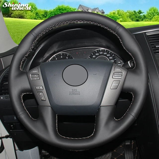 Shining Wheat Genuine Leather Steering Wheel Cover For Nissan Patrol Shining Wheat Genuine Leather Steering Wheel Cover For Nissan Patrol 2017 Infiniti Qx56 Qx80