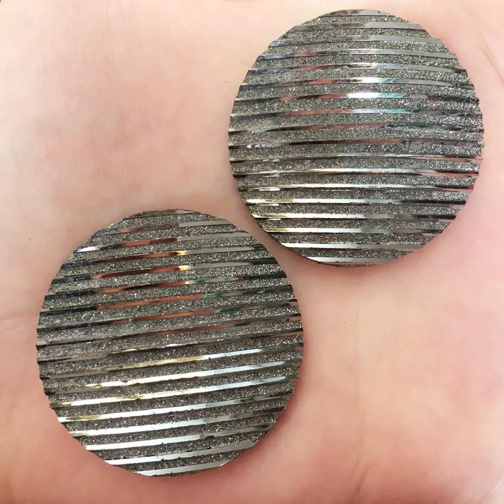 4 шт. AB Смола 35 мм Bling Ore круглые полосатые узоры из страз DIY свадебное украшение W60 - Цвет: Gun black
