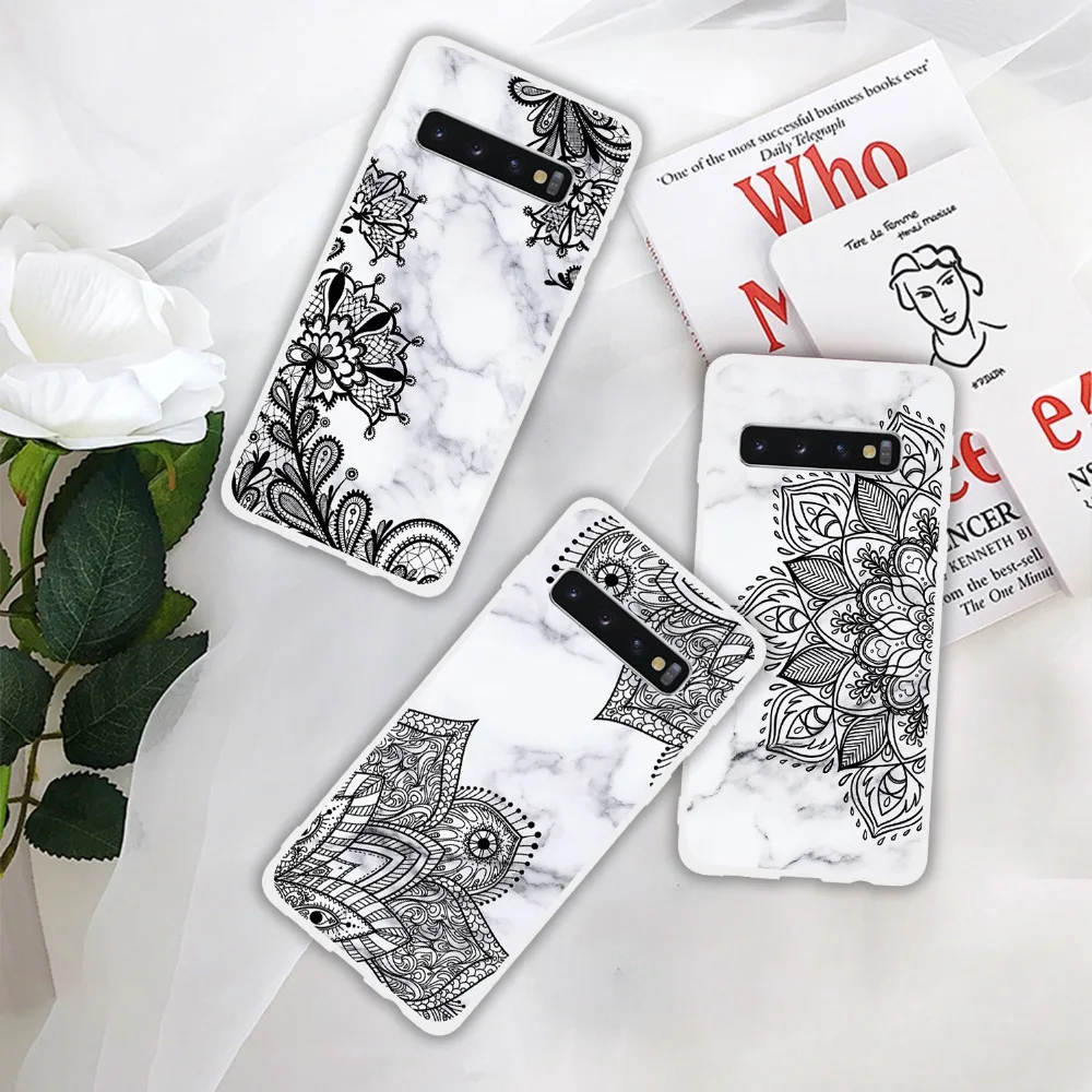 

For Galaxy S7 edge S8 S9 S10 Plus Lite Cases Marble Scrub Translucent Soft TPU Dream Queen Case For Galaxy Note 8 9 Cover Coque