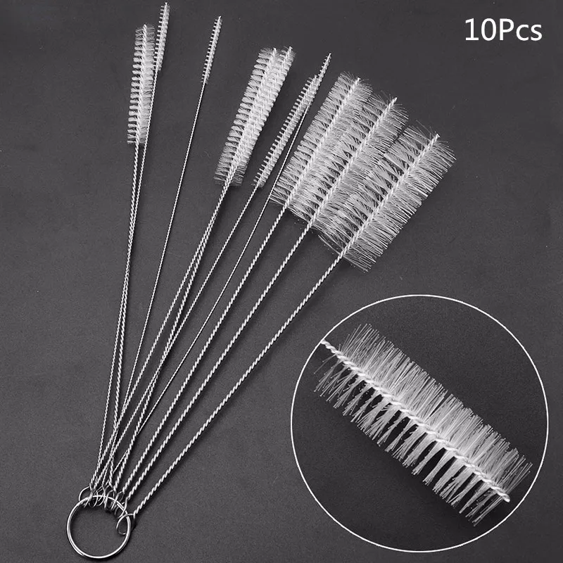 

10Pcs/set Nylon Tube Brushes Cleaning Brushes Gap Brush Kitchen Clean Tools