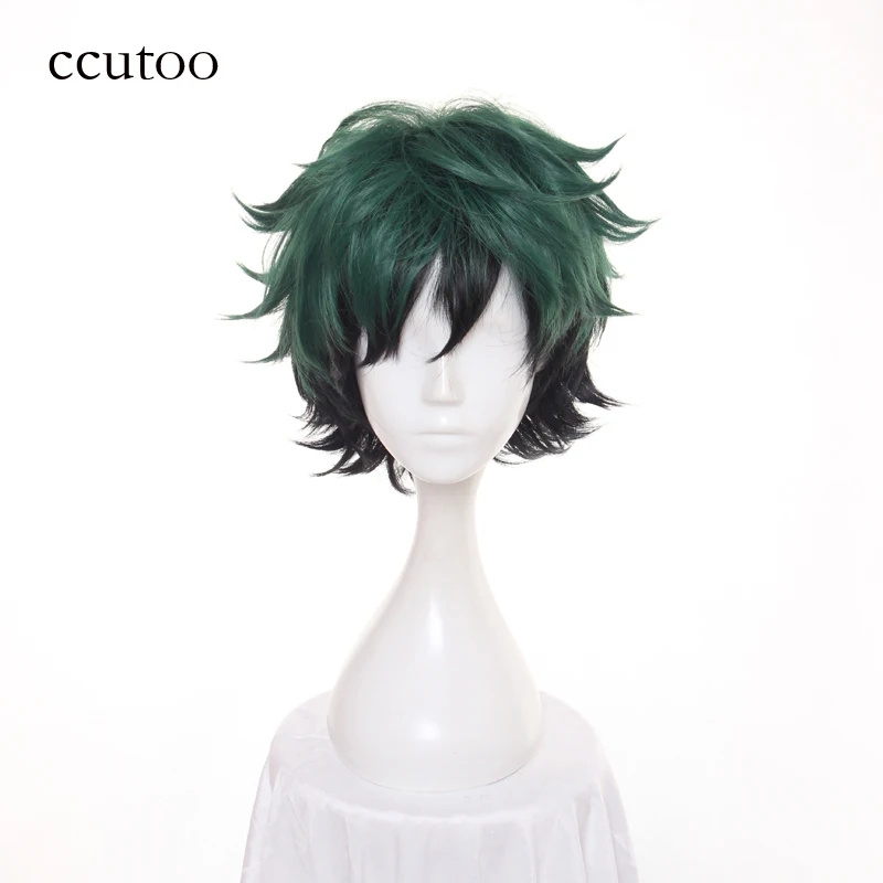 

ccutoo 30cm Green Black Ombre Mix Short Fluffy Layered Synthetic Cosplay Wigs My Hero Boku no Hero Academia Izuku Midoriya