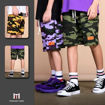 

Teenage Boys Clothing Summer Short Trousers Camouflage Knee Length Cotton Children Pants age 10 12 14 15 year