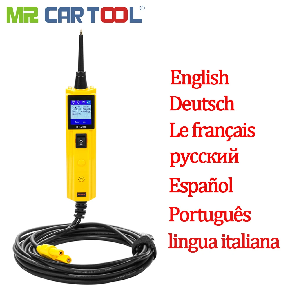 

Mr Cartool BT260 Automotive Circuit Analyzer Electrical System Auto Diagnostic Tool Car Circuits Tester With LED Flashlight