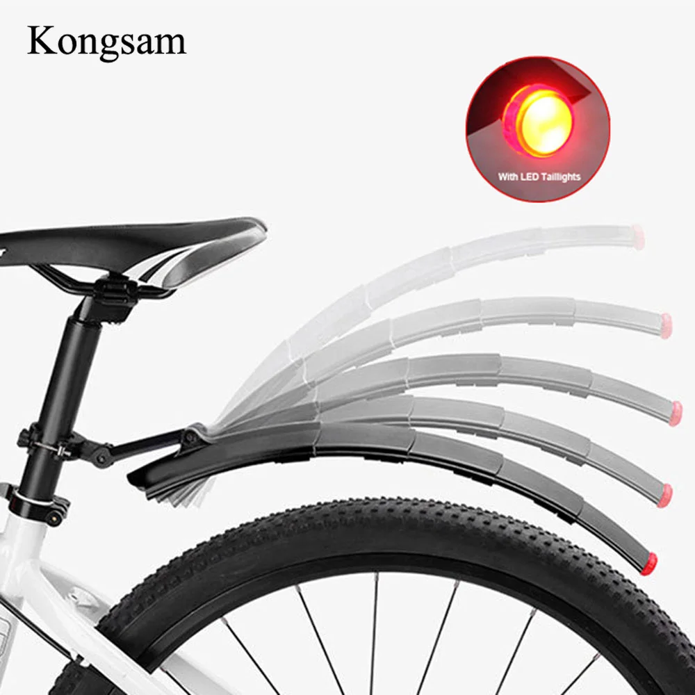 

Bike Fender With LED Taillight Cycling Front Rear Mud Guards Mudguard Wings Fenders Set for MTB Mountain Road Bicycle Fenders