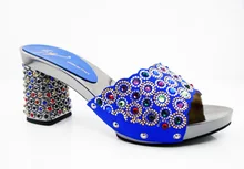 Freies verschiffen königsblau Afrikanischen sandalen für party, hohe qualität modische damen schuhe!! HK1-10