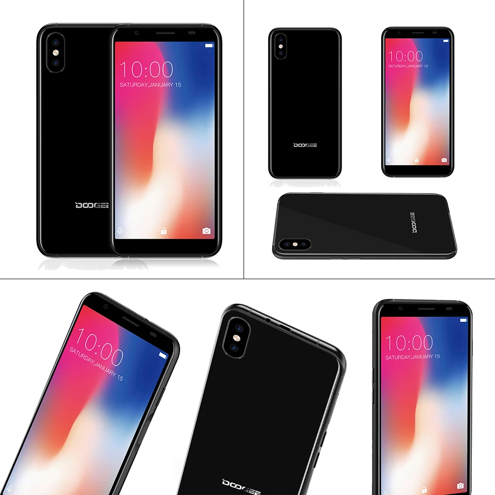 2018 DOOGEE X55 Android 7.0 5.5 Inch 18:9 HD MTK6580 Quad Core 16GB ROM Dual Camera 8.0MP 2800mAh Side Fingerprint Smartphone