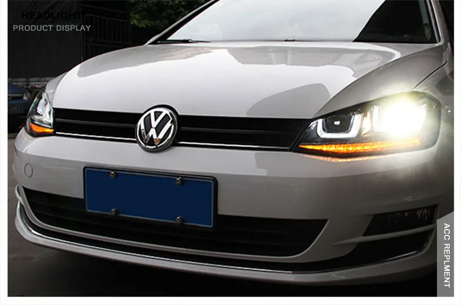 2 шт. светодио дный фары для VW Golf 7 2013-2014 светодио дный огни автомобиля глаза ангела xenon HID комплект туман огни светодио дный Габаритные огни