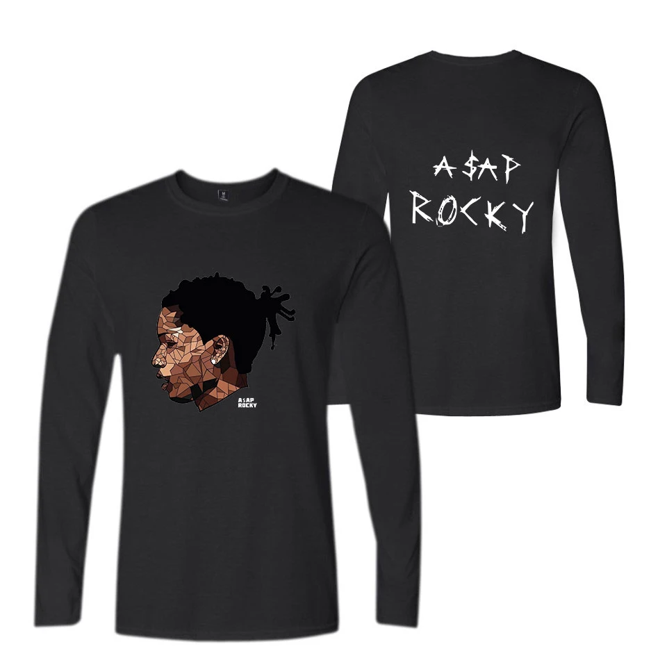 

ASAP ROCKY tshirt men Cool long sleeve tshirt New Fashion Casual Long Sleeve ASAP ROCKY t shirt Tops For Spring Plus Size