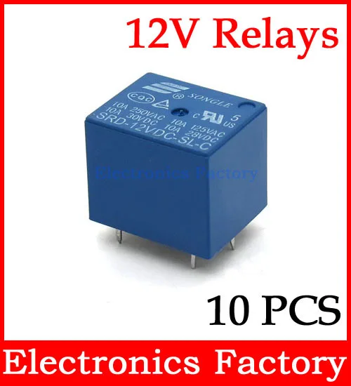 10 шт. DC 12 В 10a 24vdc реле Relais SONGLE SRD-12VDC-SL-C тип катушки печатной платы Wuk электромагнит |