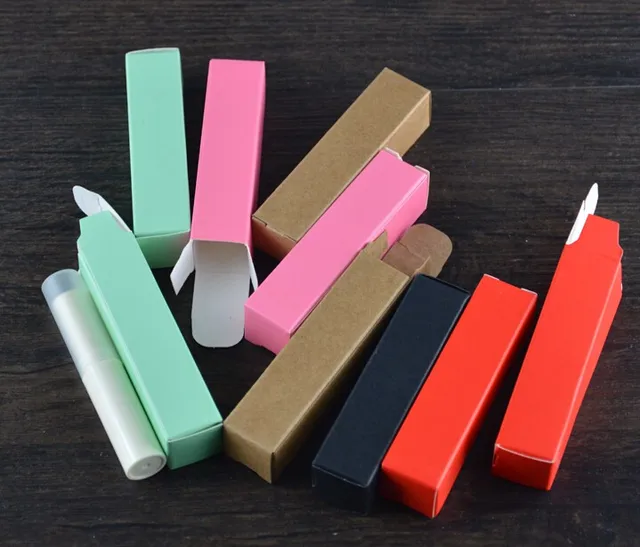 2*2*8.5cm 100Pcs/ Lot Kraft Paper Lipstick Perfume Bottle Pack Box