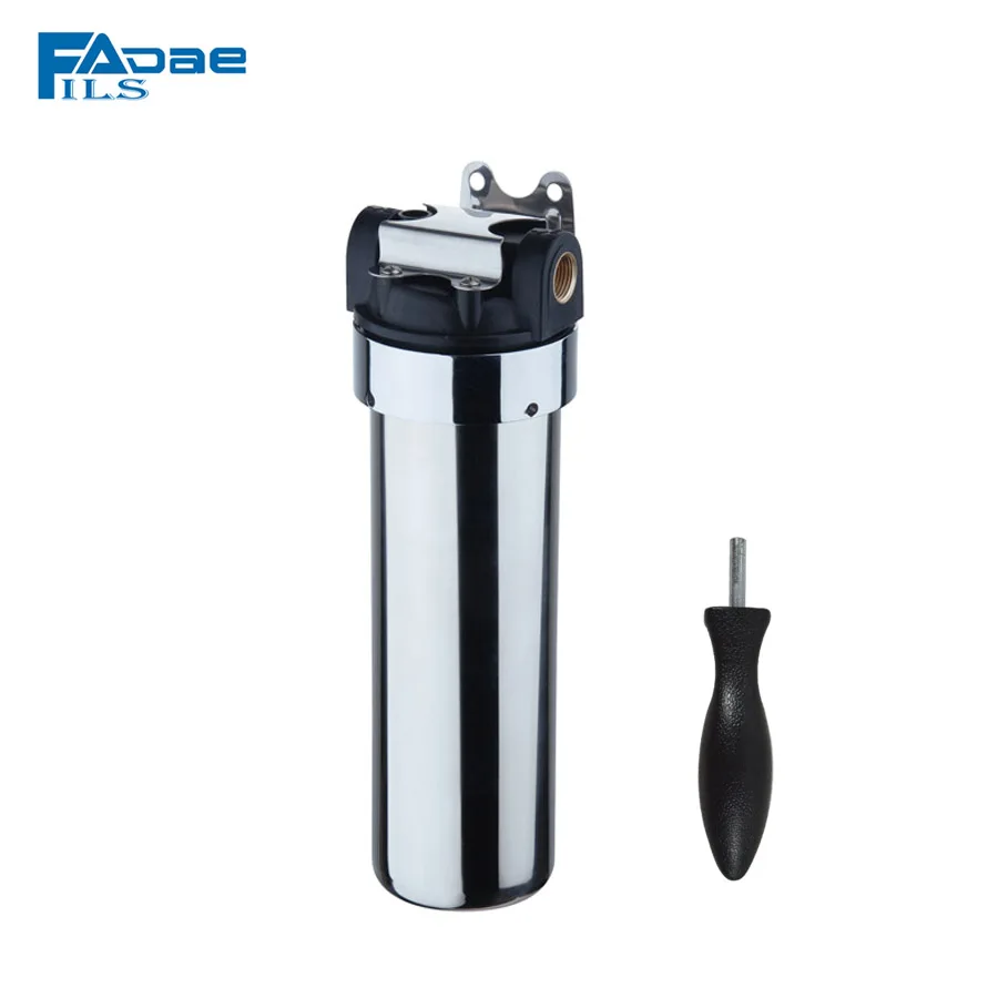 

The Universal 10in.Whole House Stainless Steel Water Filter Housing ,1/2" NPT Brass insert
