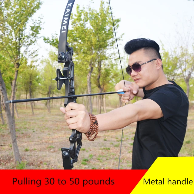 Right Handed Archery Bow 30-50LBS Metal handle bow Recurve Bow for Shooting Hunting Game Practise 4