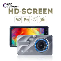 Full HD 1080 P Видеорегистраторы для автомобилей 4 дюйма ips Экран автомобиля Камера Двойной объектив Dash Cam вождения видео Регистраторы Ночное