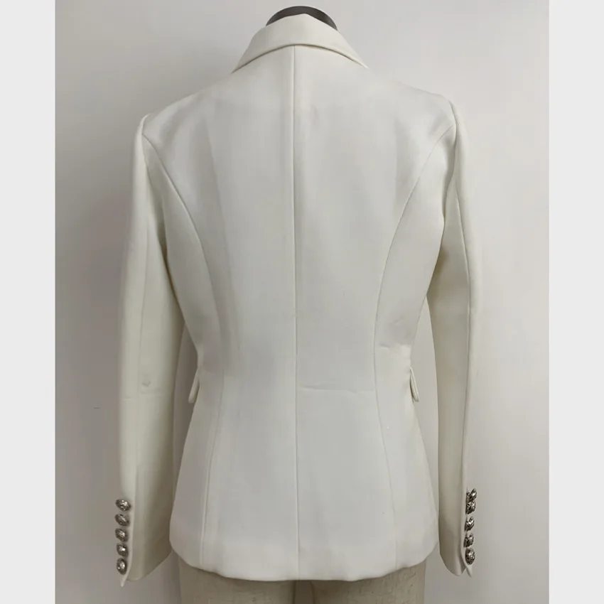 New arrival 2019 spring autumn women white blazer coat Chic OL elegant double-breasted jackets A498