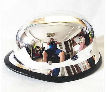 

Chrome DOT German Motorcycle Cruiser Chopper Half Helmet WWII Half Helmet Open Face Half Helmet