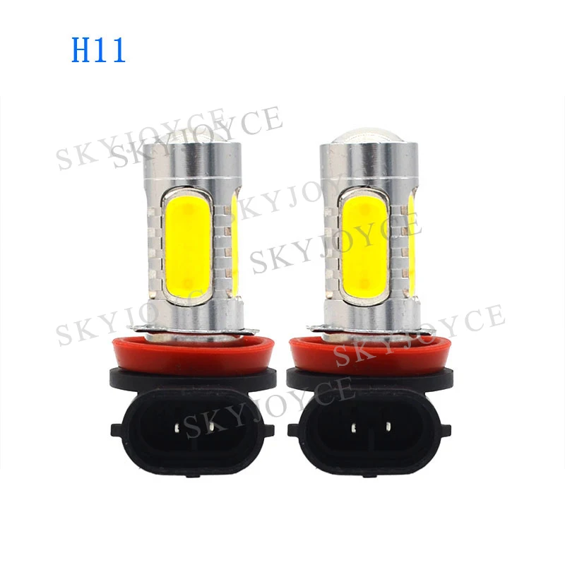 1 Pair Super Bright 12V 7.5W H1 LED Fog Lamp H3 H7 H11 9005 9006 880 881 White Yellow COB Auto Car Headlight LED Fog Bulb Lamp (2)