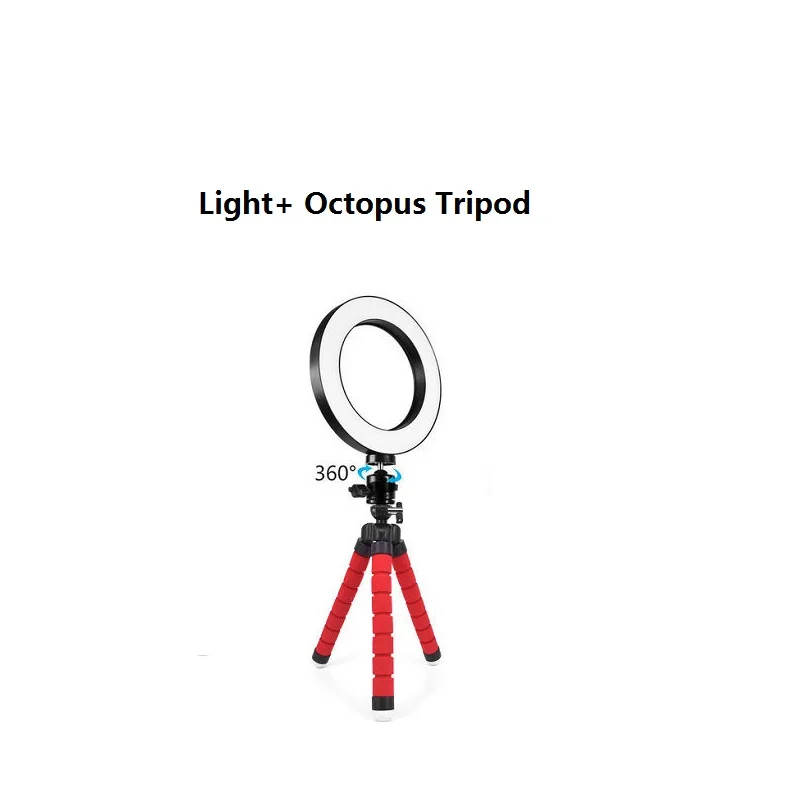 JOYTOP светодиодный кольцевой светильник для селфи с регулируемой яркостью, светильник для фотостудии с мини-штативом, заполняющий светильник