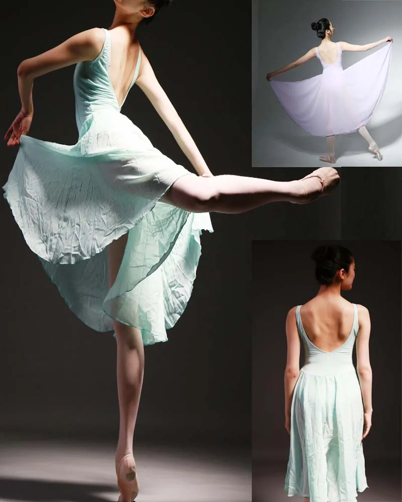

Adult Ballet Dance Leotard Chiffon Tight Elastic Ballet Stage Dancing Costume Ballet Leotards For Women and Girl Dresses