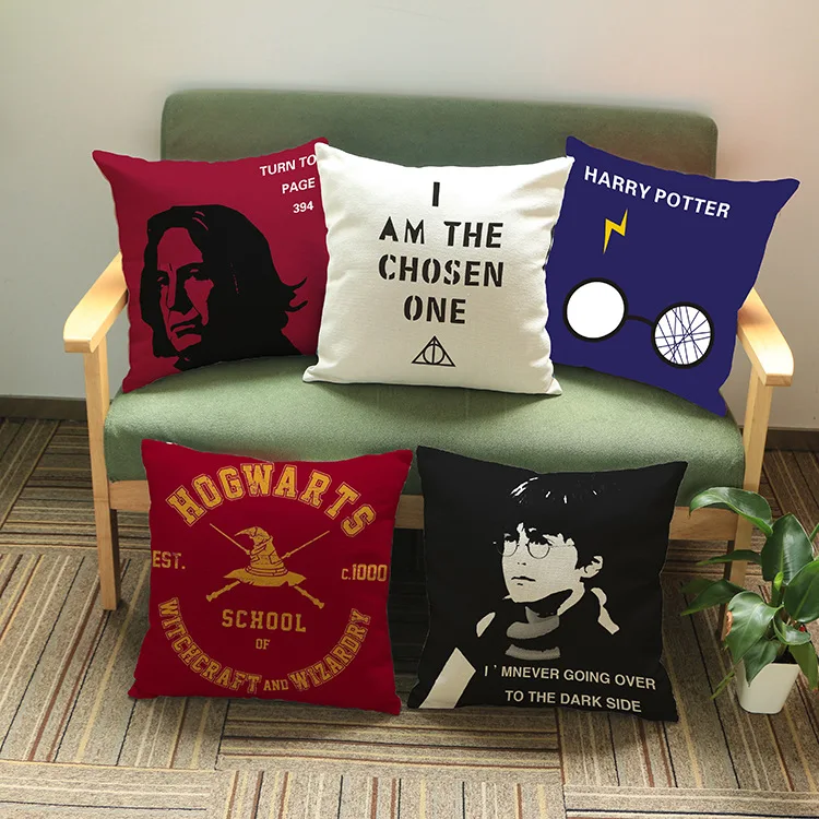 Linen Throw Pillow Case Cushion Cover Car Sofa 18/" Decor Harry Potter Pattern