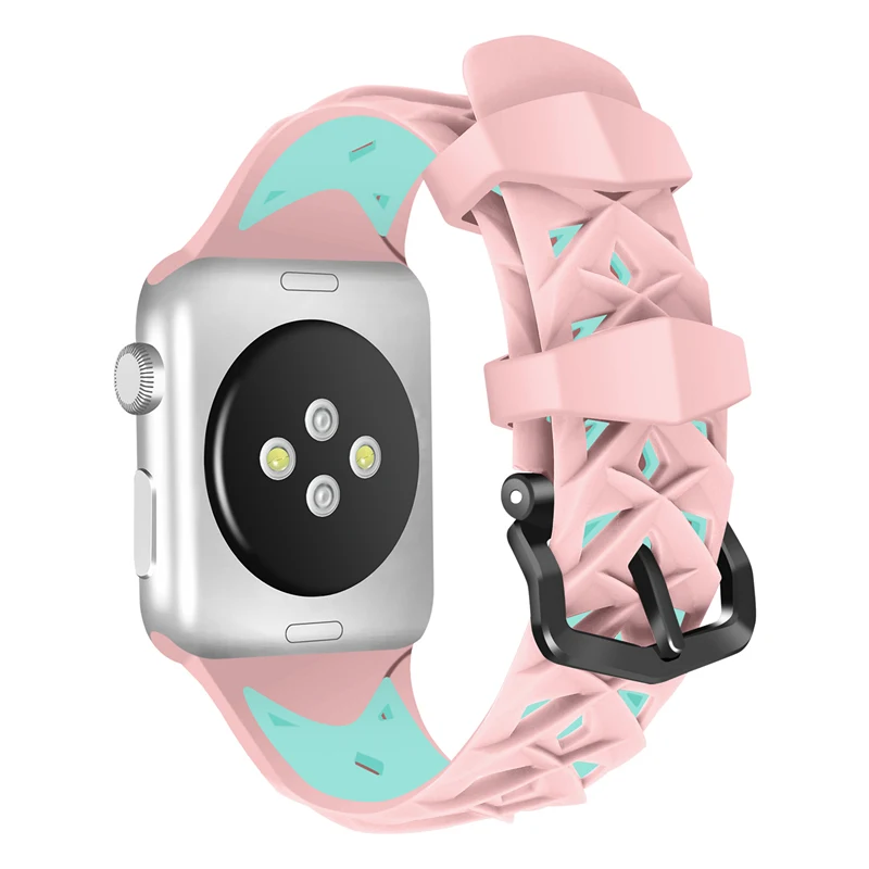 

for Apple Watch Silicone Replacement Exercise Band for 38mm 42mm Series Wrist Strap for iWatch Sports Smart accessories
