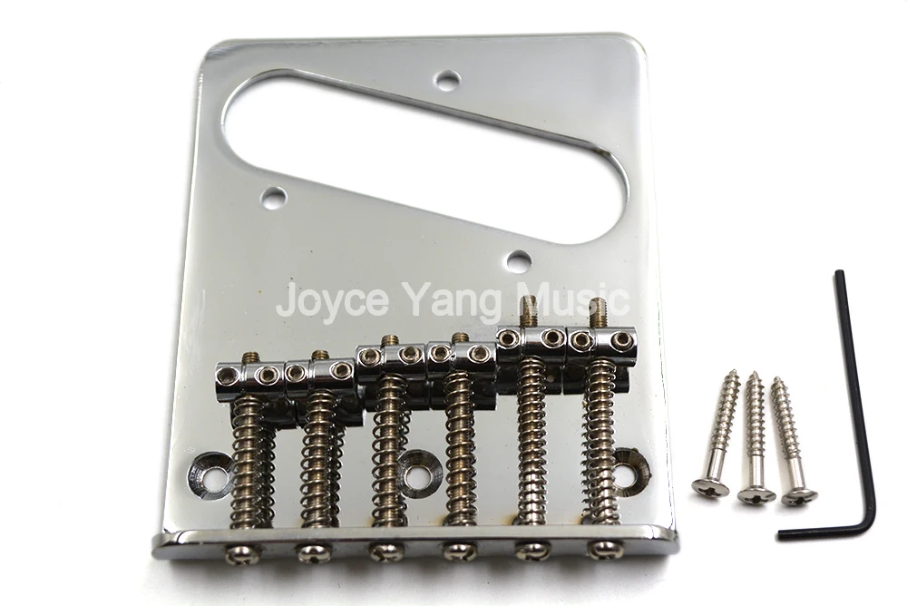 

Chrome Origin 6 Saddle Square Electric Guitar Bridge With 3 Screws For FD Tele Style Guitar Free Shipping