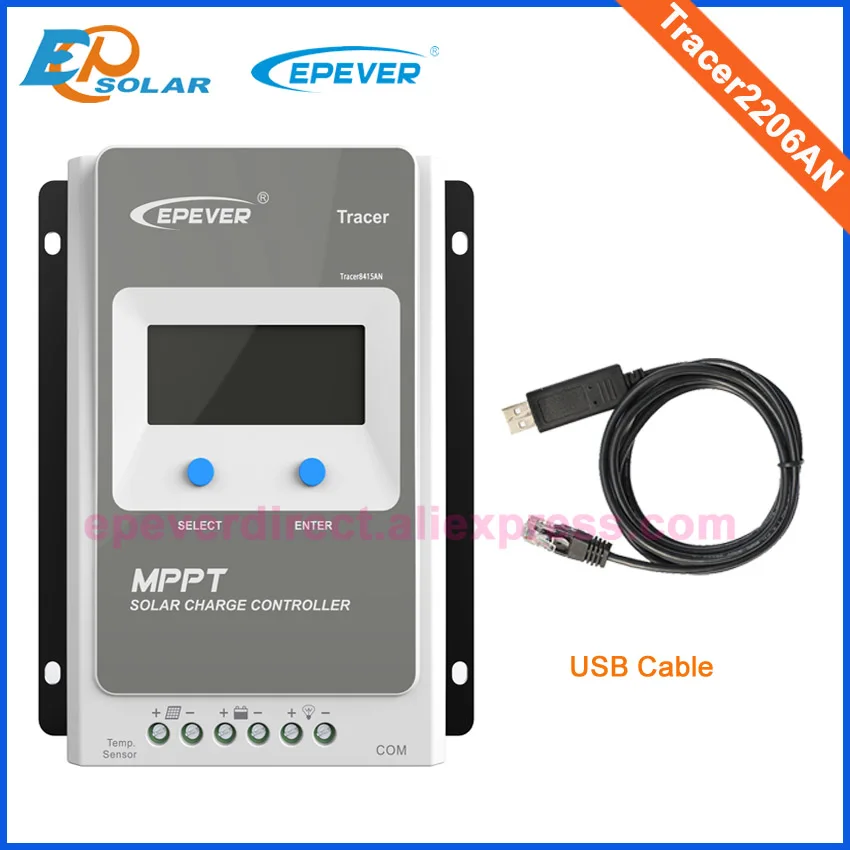 

battery charger Controller Tracer2206AN EPEVER Epsolar series Solar panels system application 20A 20amps USB cable for PC
