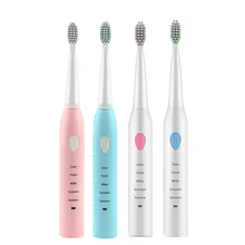 Зуб Белый USB перезаряжаемая электрическая зубная щетка 5 режимов 4 цвета ультразвуковая зубная щетка для взрослых, для ротовой полости гигиена ультра звуковая зубная щетка