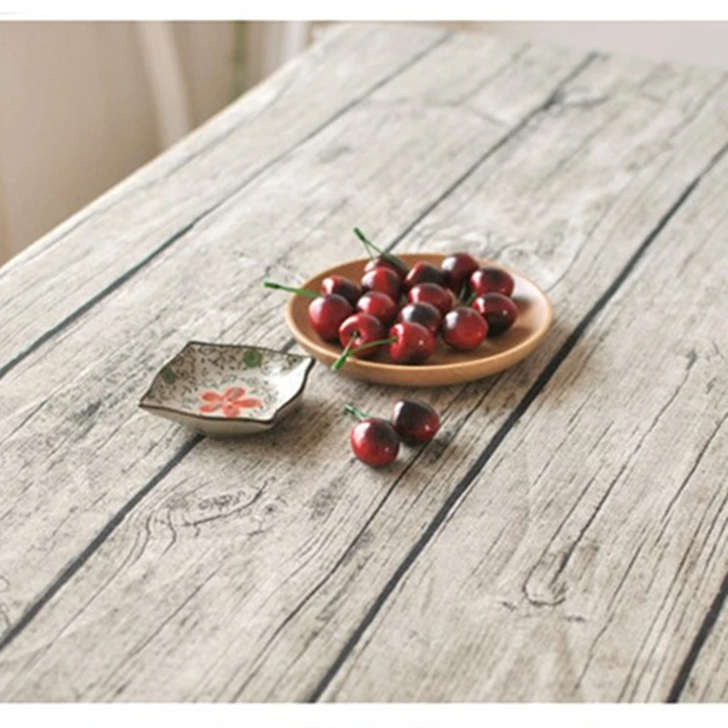 kiwiberry wood grain masa tablecloth linen modern style washable dining table cloth toalha de mesa
