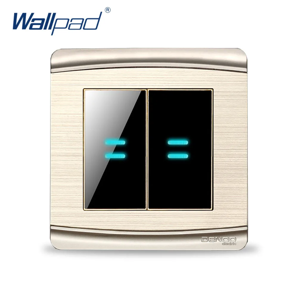 

Free Shipping 2017 Hot Sale 4 Gang 1 Way Wallpad Luxury LED Wall Light Switch Panel 16A AC 110-250V