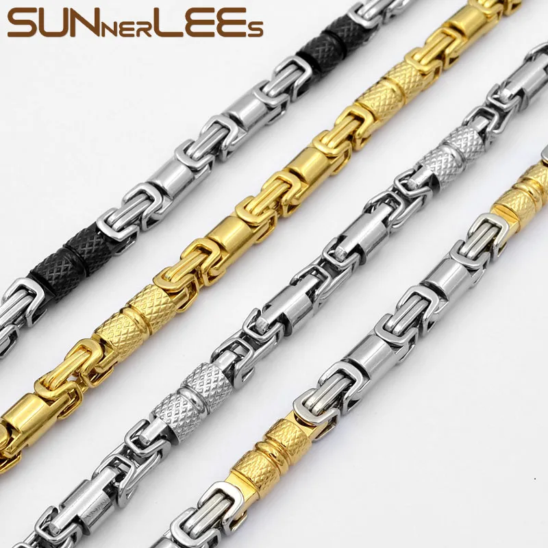 SUNNERLEES 316L ожерелье из нержавеющей стали 6 мм Геометрическая Византийская