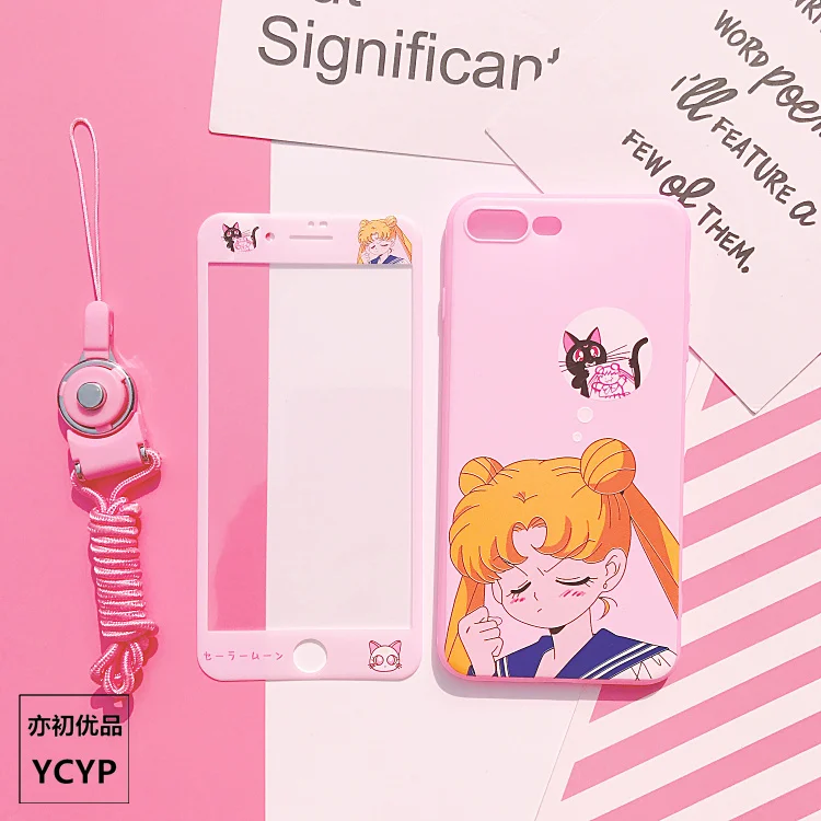 Чехол для iphone XS Max Sailor Moon+ пленка для экрана из закаленного стекла, Чехол для карт Sakura для iphone X XR 6 6 S 7 plus 8 8 plus