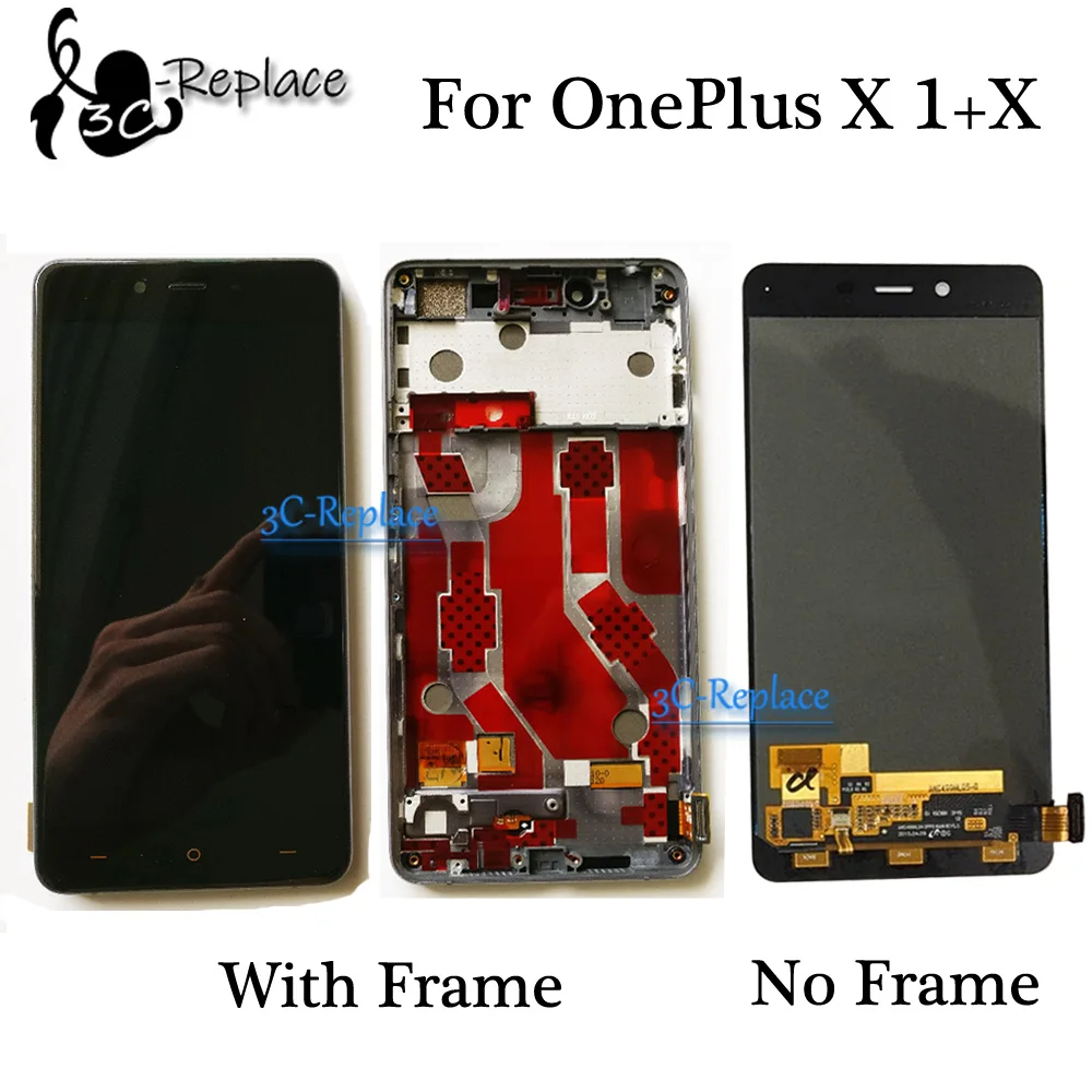 

1920x1080 5.0" For Oneplus X E1001 LCD Display Touch Screen Digitizer Glass Panel For Oneplus X E1003 Replacement With Frame