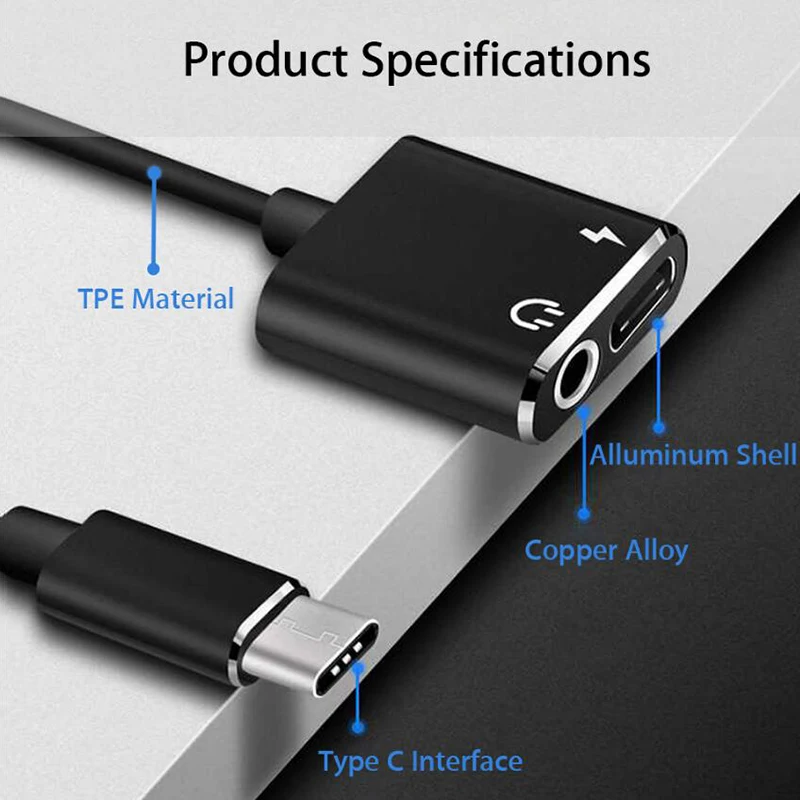 BRSUANG 2 в 1 usb type-C штекер 3,5 мм разъем адаптер для наушников type-C адаптер для быстрой зарядки для samsung huawei Xiaomi Oneplus и т. Д