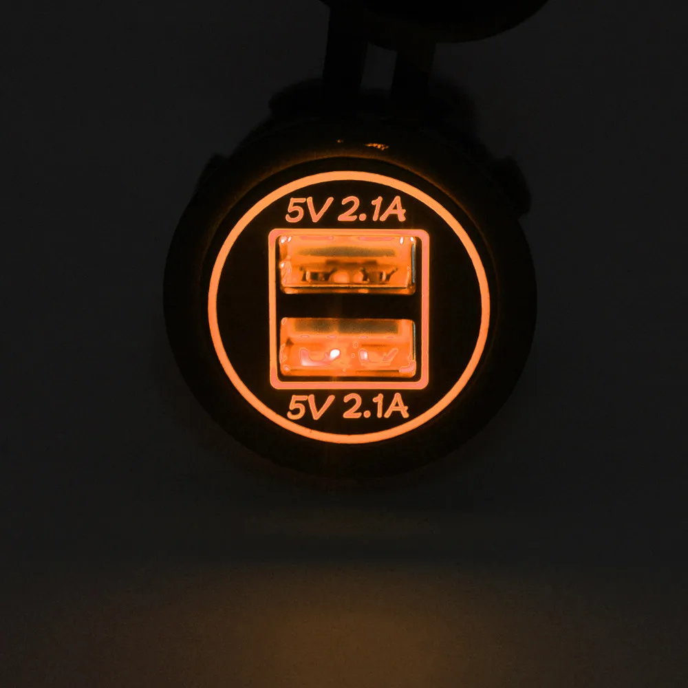 5V 2.1A двойное USB зарядное устройство гнездо адаптера питание розетка для 12В 24В