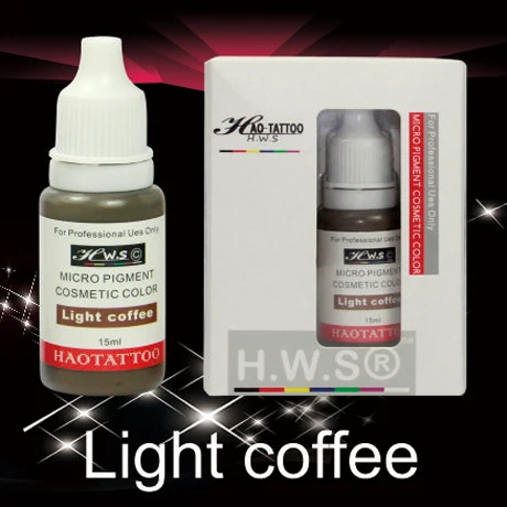

1Pcs 15ml/bottle Vacuum Aseptic Makeup Pigment Light coffee Professional Semi-Permanent Makeup Tattoo Eyebrows Eyeliner Lip Ink