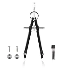 Bússola profissional, conjunto de geometria bússola com bloqueio, matemática e bússola de precisão, metal e durável para sólido e plano precis
