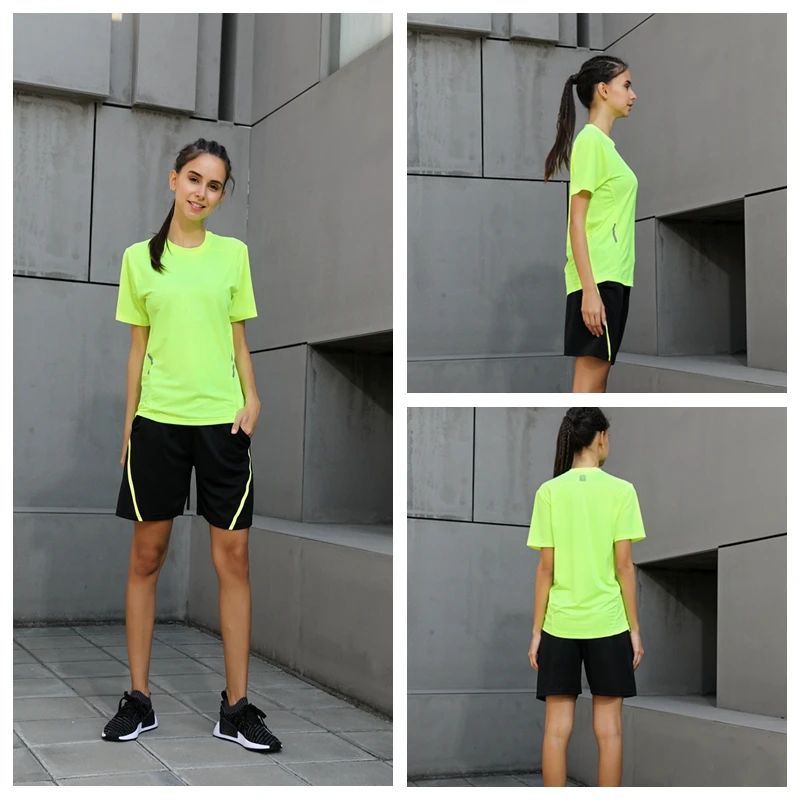 Женская футболка для йоги, бега, Стрейчевые футболки для женщин, спортивный топ для фитнеса, тренировок, женский свободный короткий рукав, женская футболка