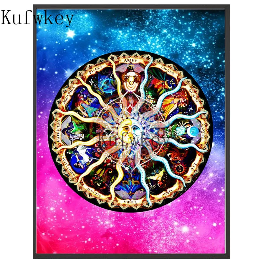

5D DIY Diamond Embroidery mosaic Zodiac Mandala picture Square Rhinestone Sets Full Diamond Painting Cross Stitch Needlework