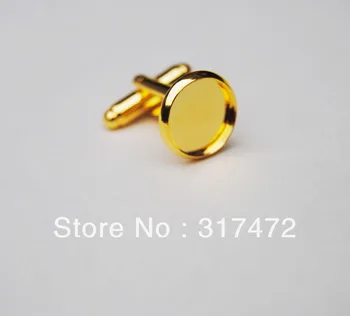 

Charm 14mm Blank Gold Plated Cufflink Blank/Cufflink findings
