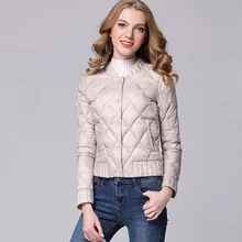Новая весенняя Женская легкая тонкая пуховая куртка короткая тонкая куртка на 90% белом утином пуху зимние женские парки пуховое пальто RE0220
