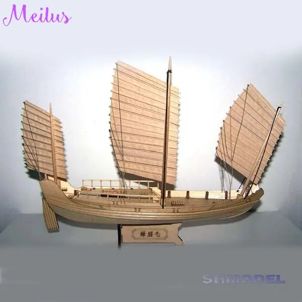 

Wooden Ship Models Kits Boats Ship Model Kit Sailboat Educational Toy Model Kit Wood Scale 1/148 Chinese Antique Sailboat