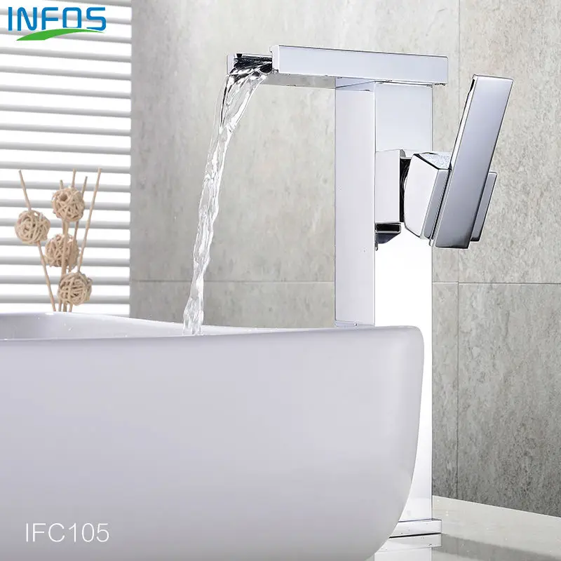 LED Waterfall Wash Basins Pure Copper Tap for Bathroom Faucet Deck Mounted Torneira Banheiro Basin Mixer IFC105 LED Waterfall Wash Basins Pure Copper Tap for Bathroom Faucet Deck Mounted Torneira Banheiro Basin Mixer IFC105