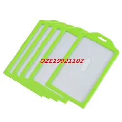 Зеленый прозрачный Пластик вертикальный Бизнес рабочих ID бейдж держатель для карт