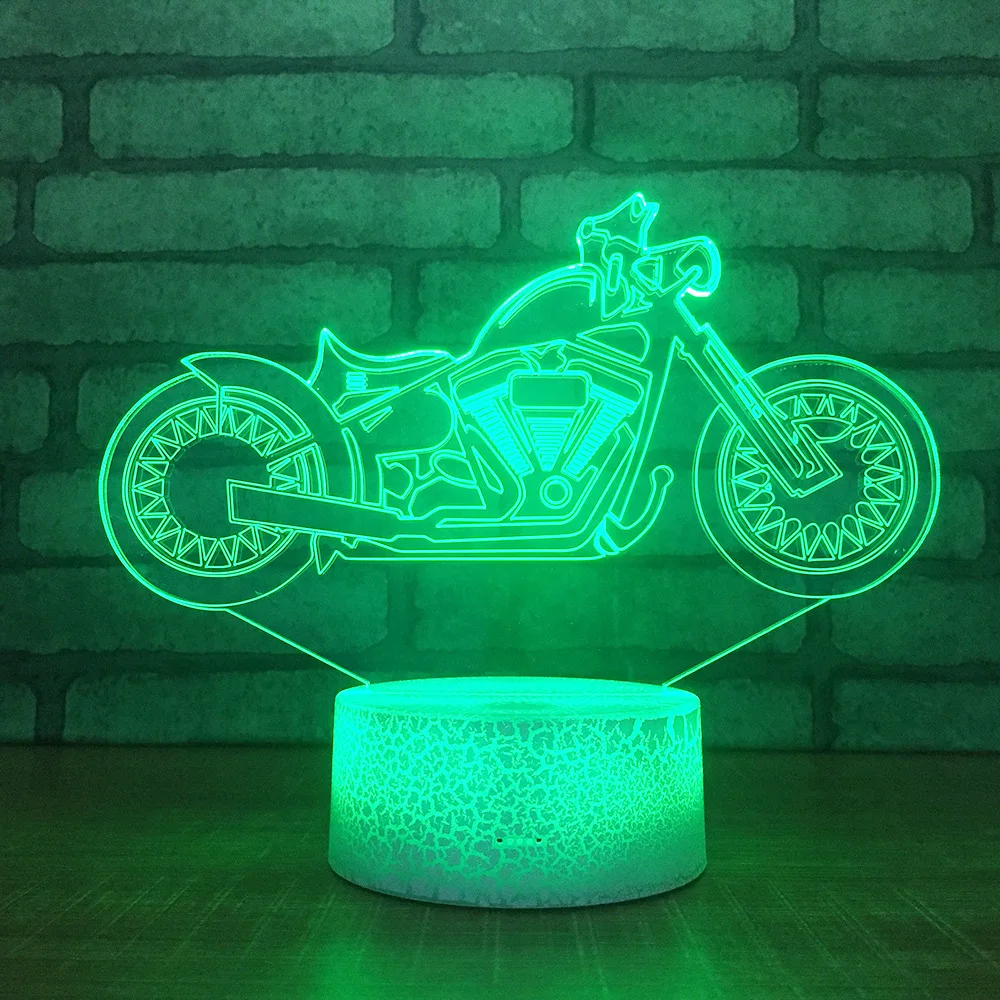 Moto 7 цветов меняющиеся лампы Usb прикроватная декоративная 3d стерео настольная