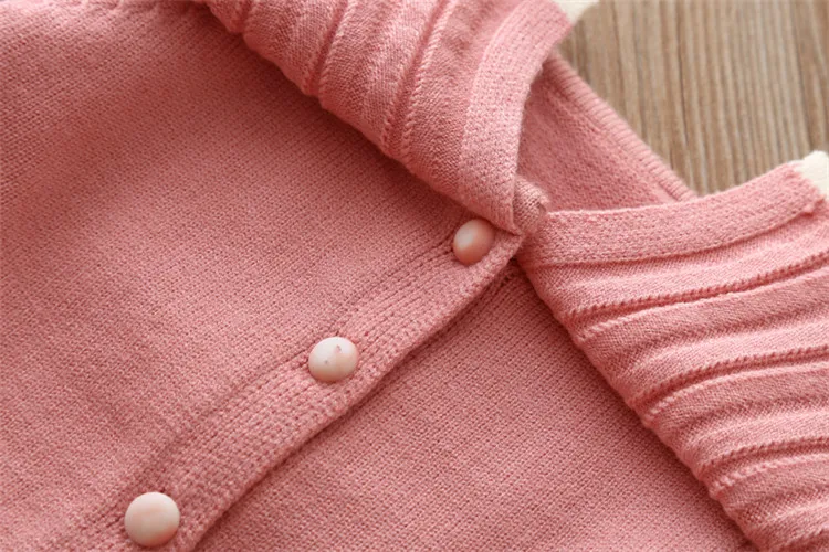 Fanfiluca Toddler Girls Cardigan Cute Baby Girl Cotton Knit Sweaters Autumn Long Sleeve Outerwear Fashion Kids Sweaters For 1-5T0014